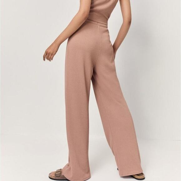 Brooke High Rise Rib Knit Wide Leg Sweatpants - Picture 3 of 3